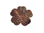 Brown and Teal genuine leather flower 3" #BT (image for) Brown and Teal genuine leather flower 3" #BT