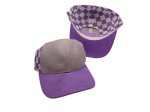 Checkered Two Tone Mesh snap back cap - Gray/Purple (image for) Checkered Two Tone Mesh snap back cap - Gray/Purple