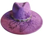 Light Purple Vegan suede Burned hat (image for) Light Purple Vegan suede Burned hat