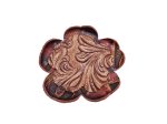 Curled Leather flower two tone #TT3 (image for) Curled Leather flower two tone #TT3