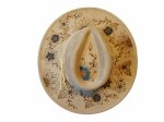 Whimsical Wide brim hand burned hat (image for) Whimsical Wide brim hand burned hat