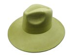 Vegan suede Wide brim hat - Lime Green (image for) Vegan suede Wide brim hat - Lime Green